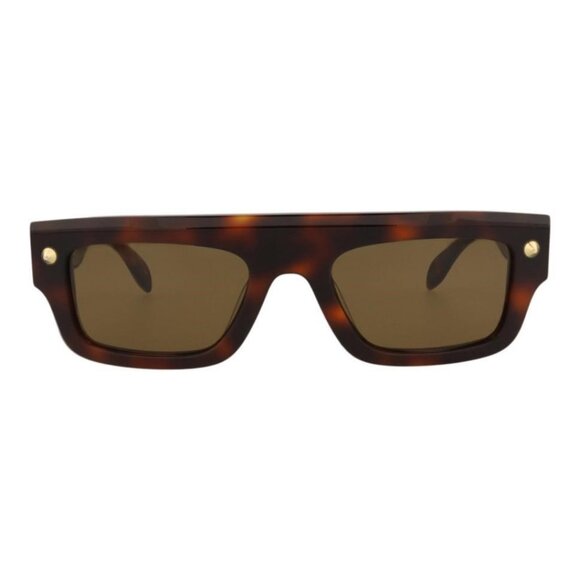Alexander McQueen Unisex Square/Rectangle Havana Havana Brown Fashion Designer - Picture 1 of 4